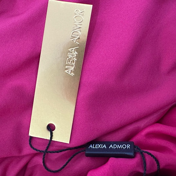 ALEXIA ADMORE SELENA MAXI DRESS PINK GOLD BRAIDED HALTER SIZE LARGE - Picture 7 of 9